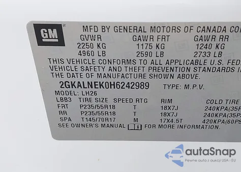 2017 GMC Terrain Sle-2 from USA, damaged, VIN 2GKALNEK0H6242989